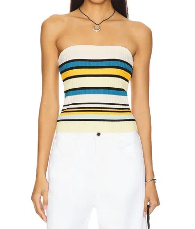 Solid & Striped Bria Off Shoulder Top In Variegated Stripe In Multi