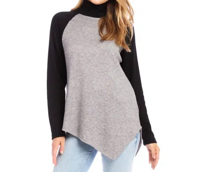 Karen Kane Asymmetric Colorblock Turtleneck Sweater