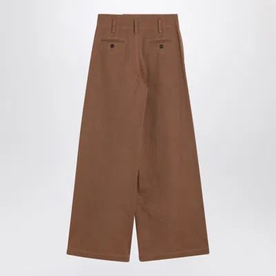 Chloé Brown Palazzo Pants In Cotton Women In Brown