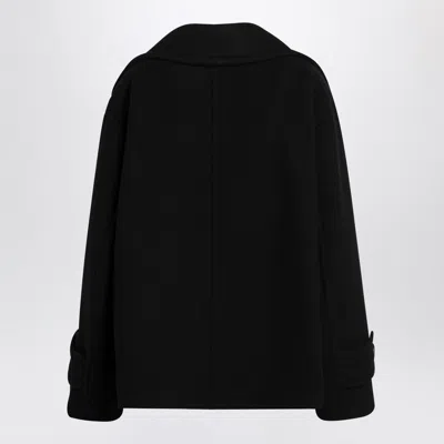 Chloé Double-breasted Black Coat In Wool Blend Women