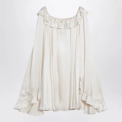 Chloé Milky White Mini Dress In Silk Women In Neutral