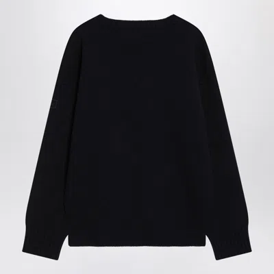 Chloé Navy Blue Sweater In Wool And Cashmere In Black