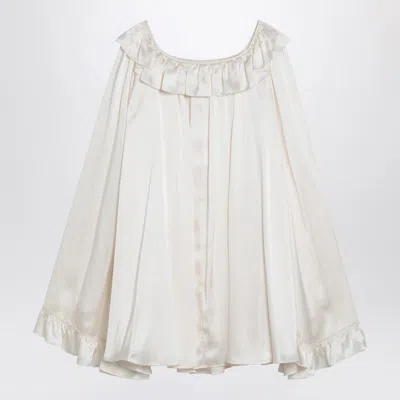 Chloé Milky White Mini Dress In Silk Women In Neutral
