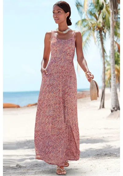 Lascana Women's Spaghetti Strap Maxi Dress In Multi