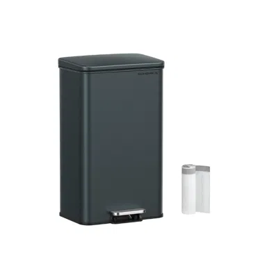 Breebe 10.5 Gallon Kitchen Trash Can With Lid In Black