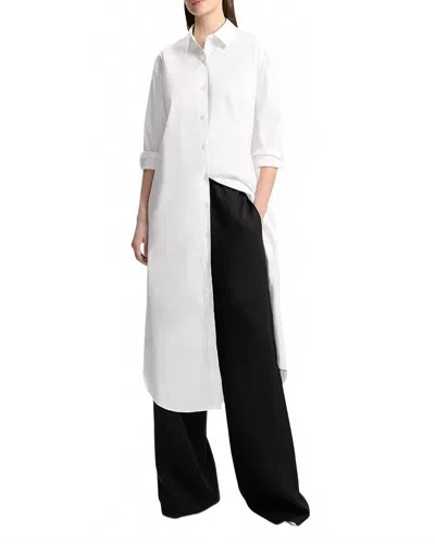 Theory Relaxed Cotton Button-front Maxi Shirtdress In White