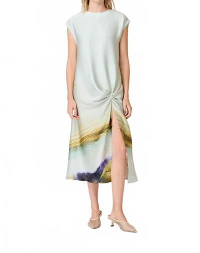 Curaae Willow Satin Midi Dress In Mint In Multi