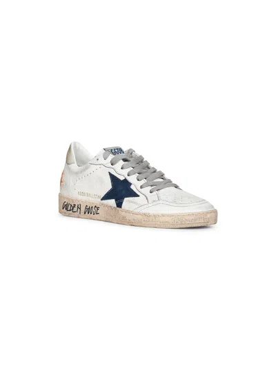 Golden Goose Distressed Low-top Sneakers With Star Detail And Vintage Aesthetic In White