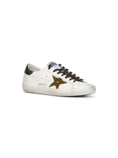 Golden Goose Men White Leather Super-star Sneakers In White
