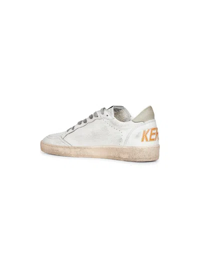 Golden Goose Distressed Low-top Sneakers With Star Detail And Vintage Aesthetic In White