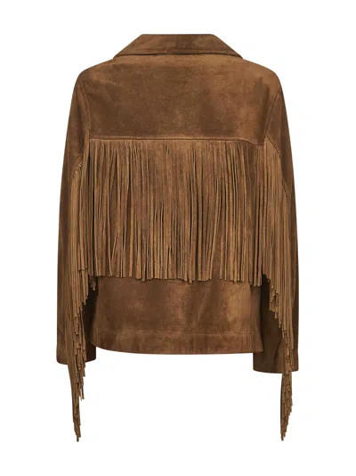 Golden Goose Women Tobacco Suede Fringe Jacket In Brown