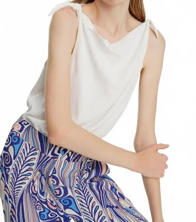 Exquise Cowl Neck Sleeveless Blouse In Cream In White