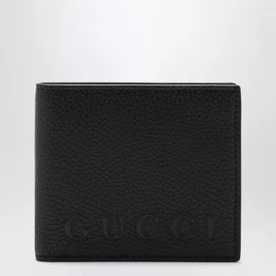 Gucci Black Bi-fold Wallet In Grained Leather Men