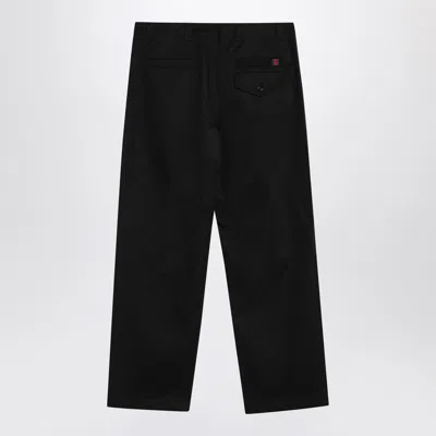 Gucci Black Cotton Pants With Web Detail Men In Black