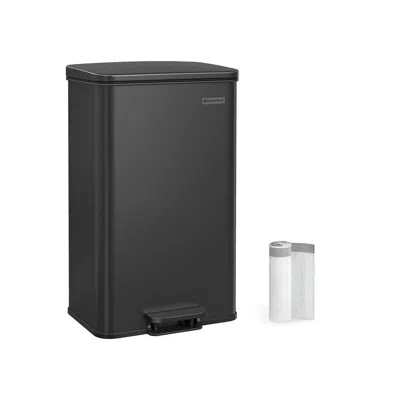 Breebe 10.5 Gallon Kitchen Trash Can With Lid In Black