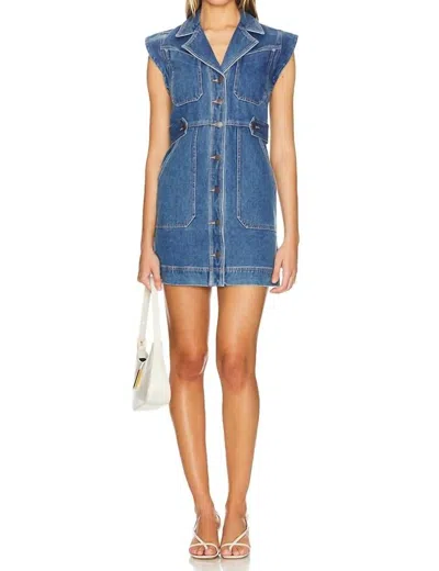 Veronica Beard Jax Denim Mini Dress In Light Cornflower