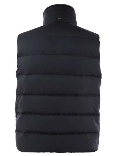 Herno Down-filled Waistcoat With Fur Insert In Black
