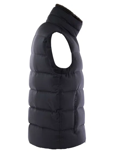Herno Down-filled Waistcoat With Fur Insert In Black