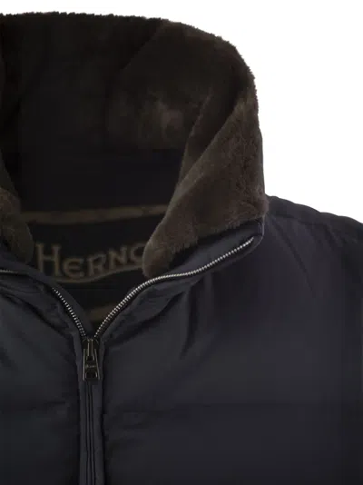 Herno Down-filled Waistcoat With Fur Insert In Black