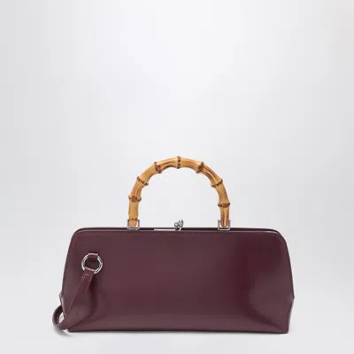 Jil Sander Small Bamboo Bag Goji In Burgundy