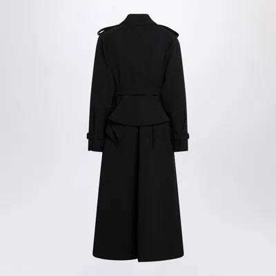 Max Mara Flavio Double-breasted Long Trench Coat In Black
