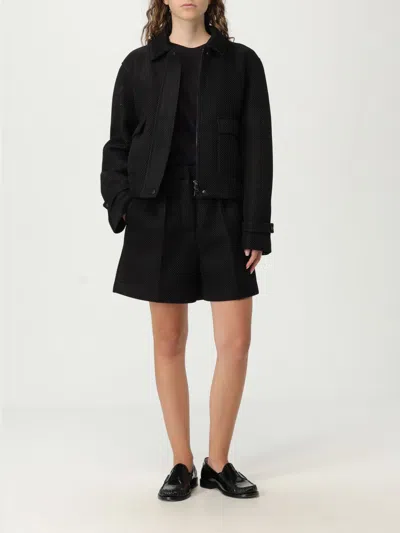 Max Mara Boxy Jacket In Technical Mesh In Black