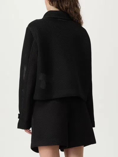 Max Mara Boxy Jacket In Technical Mesh In Black