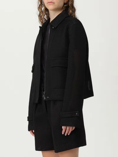 Max Mara Boxy Jacket In Technical Mesh In Black