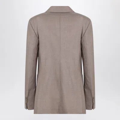 Max Mara Double-breasted Cashmere Jacket In Dove Color Women In Brown