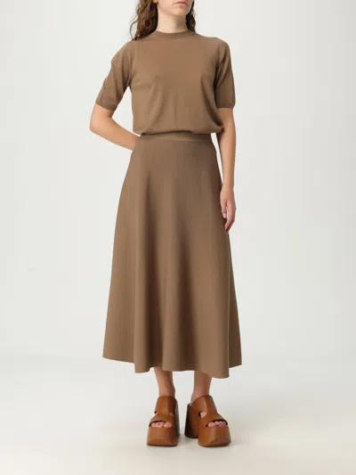 Max Mara Skirt Woman Brown In Green