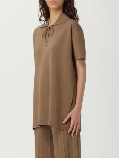 Max Mara Polo Neck Short-sleeve Top In Neutral
