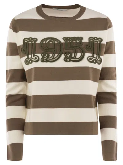 Max Mara 1951 Embroidery Wool Striped Sweater Clothing In Multi