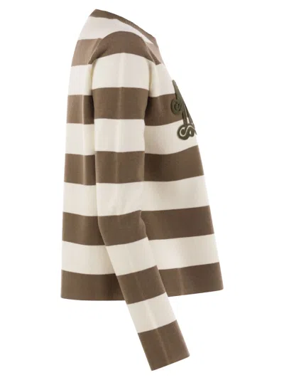 Max Mara 1951 Embroidery Wool Striped Sweater Clothing In Multi