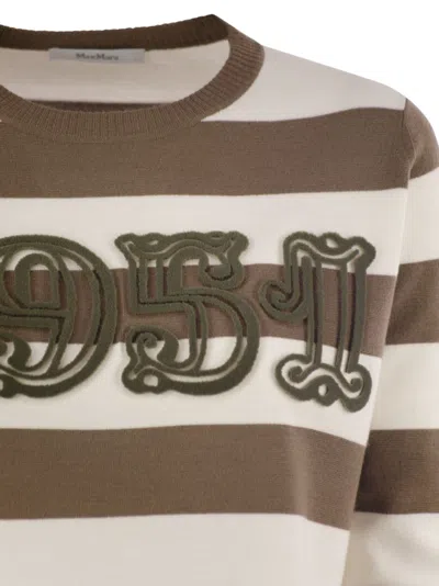 Max Mara 1951 Embroidery Wool Striped Sweater Clothing In Multi