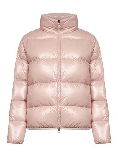 Moncler Women Pink Abbadia Short Down Jacket In Pink