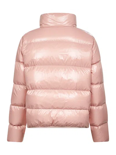 Moncler Women Pink Abbadia Short Down Jacket In Pink