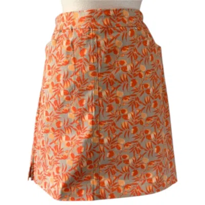 Renuar Women's Tropical Print Skort In Papaya Combo In Orange