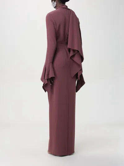 Solace London Dress Woman Brown In Purple