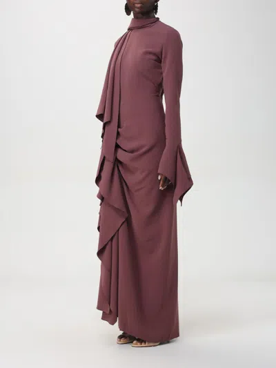 Solace London Dress Woman Brown In Purple