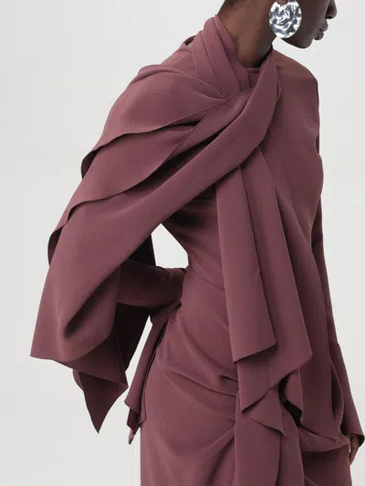Solace London Dress Woman Brown In Purple