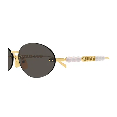 Gucci Gg1922s Linea Name Of Brand 001 Gold Grey Sunglasses In Gold