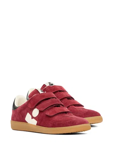 Isabel Marant Beth Touch-strap Suede Sneakers In Red