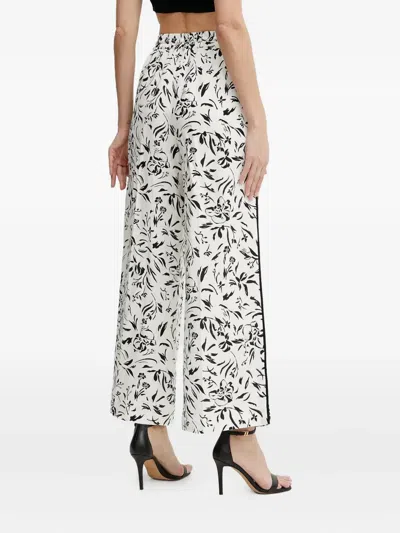 Karl Lagerfeld Floral-print Drawstring Trousers In White