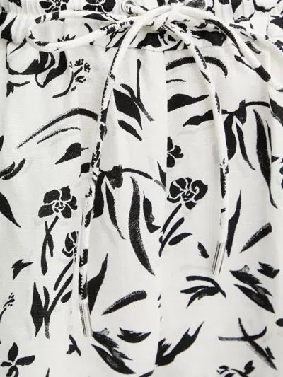 Karl Lagerfeld Floral-print Drawstring Trousers In White