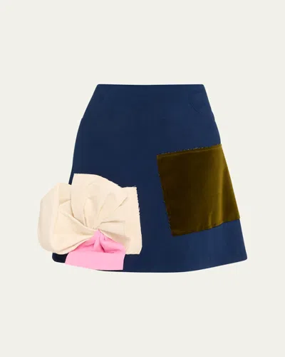 Zomer Marcel Flower Patch Denim Mini Skirt