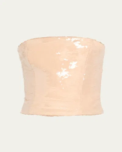 Laquan Smith Sequin Corset Bustier Top
