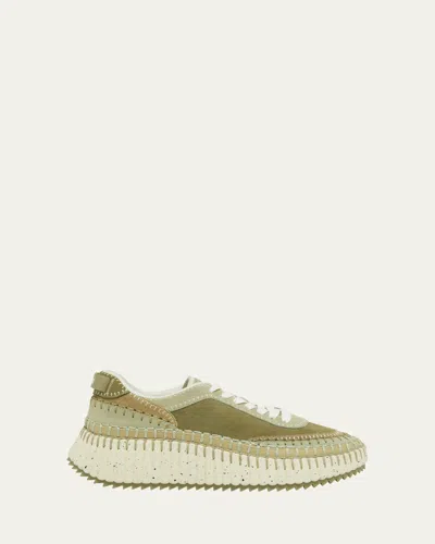 Chloé Nama Suede Stitch Walking Sneakers