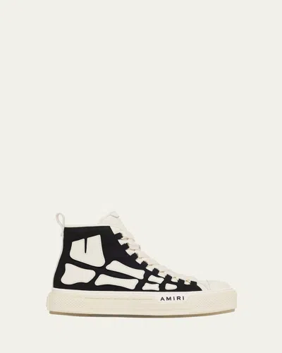 Amiri Men's Skel Court Canvas And Leather High-top Sneakers