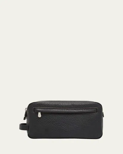 Brunello Cucinelli Men's Grained Leather Toiletry Bag