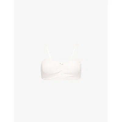 The Nap Co Womens Ru & Rocka X  Pointelle Cotton-jersey Bralette Pink
